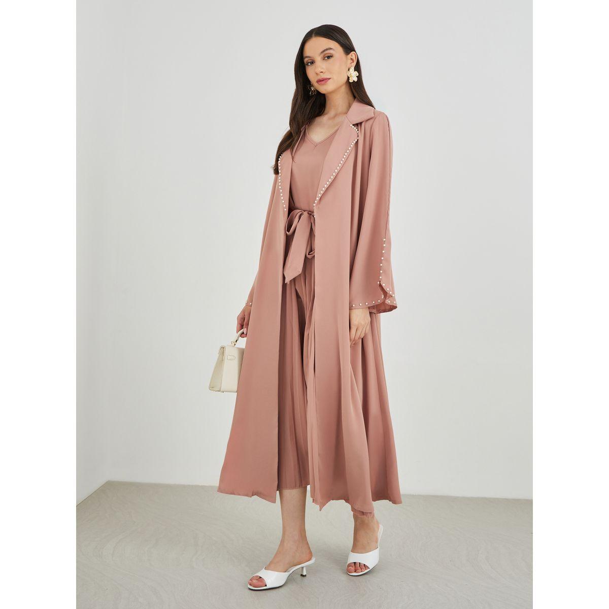 مجموعة من فستان بكسرات مع كيمونو بأكمام طويلة-women-clothing-coordsets-image-1