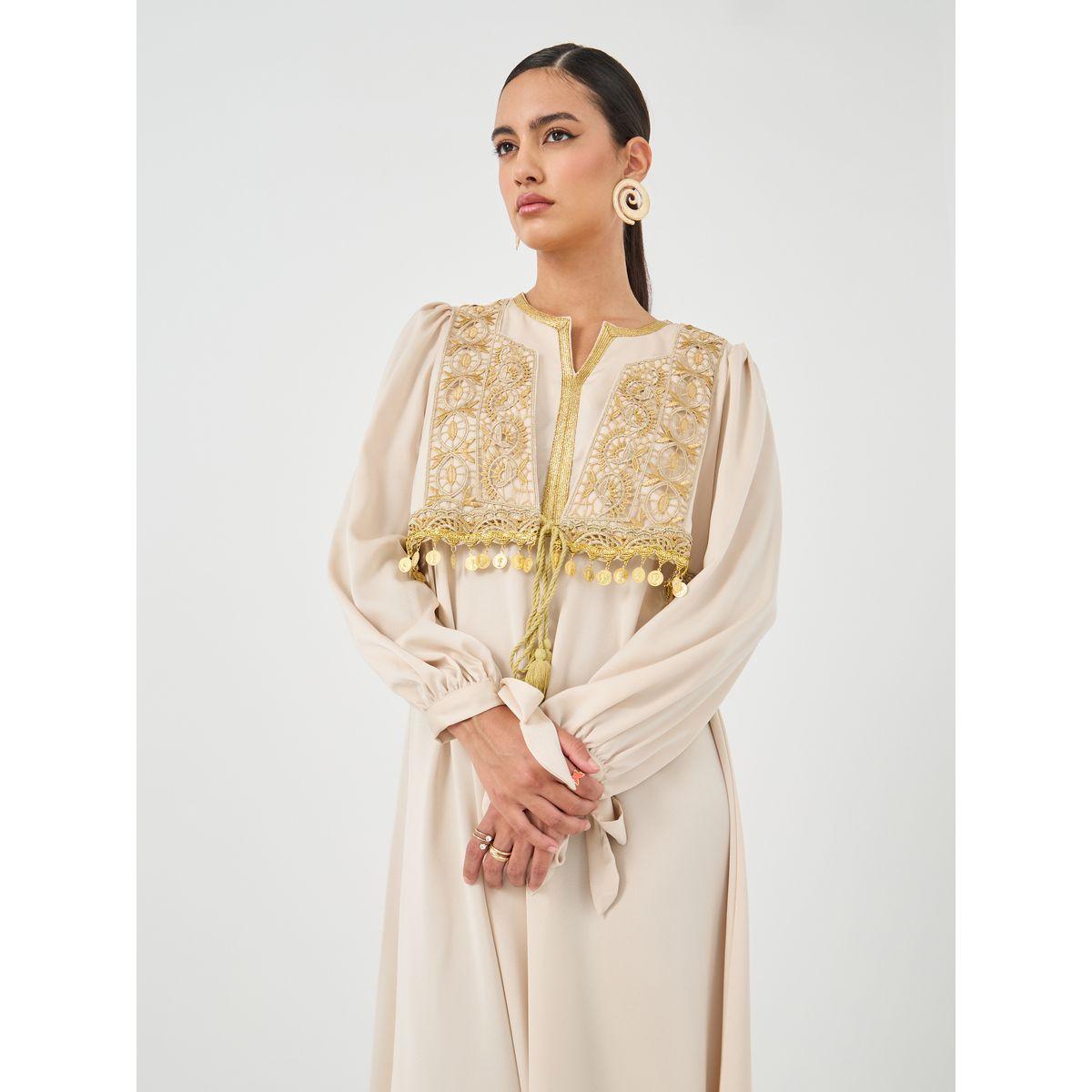 فستان طويل بتفاصيل مُطرزة مع شراشيب-women-clothing-dresses-image-3