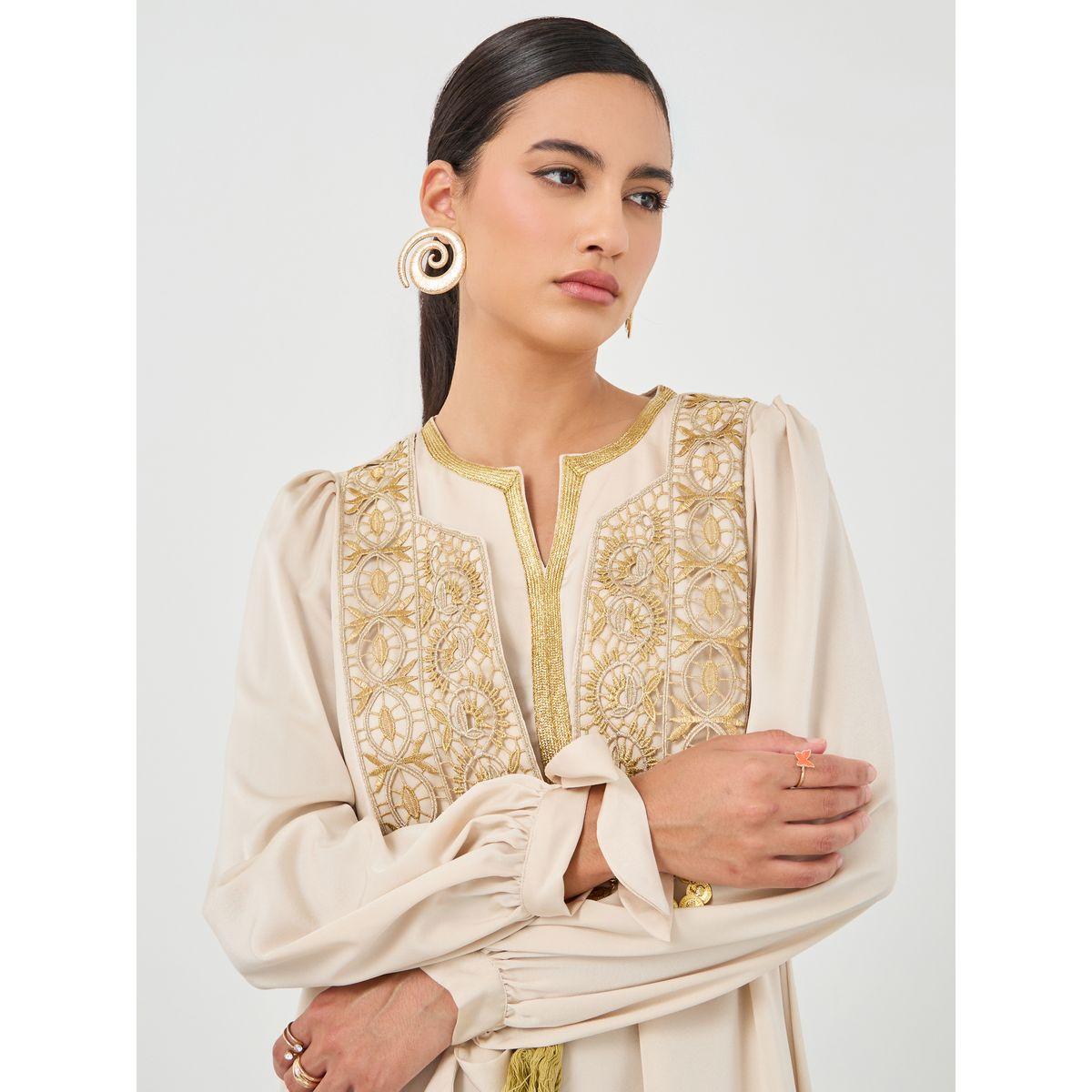 فستان طويل بتفاصيل مُطرزة مع شراشيب-women-clothing-dresses-image-4