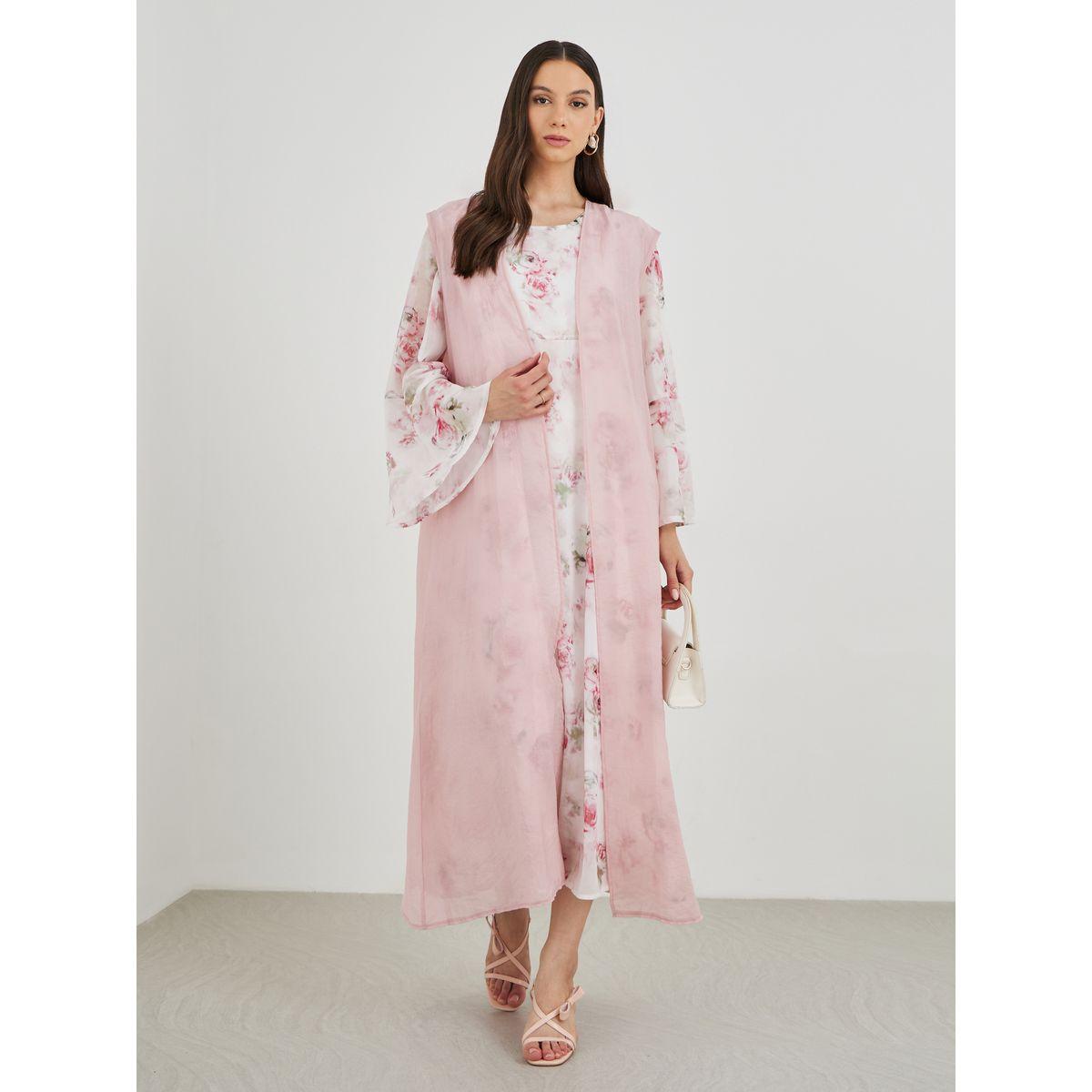 Keenly X Styli Open Front Kimono with Floral Print Maxi Dress Set-women-clothing-coordsets-image-2