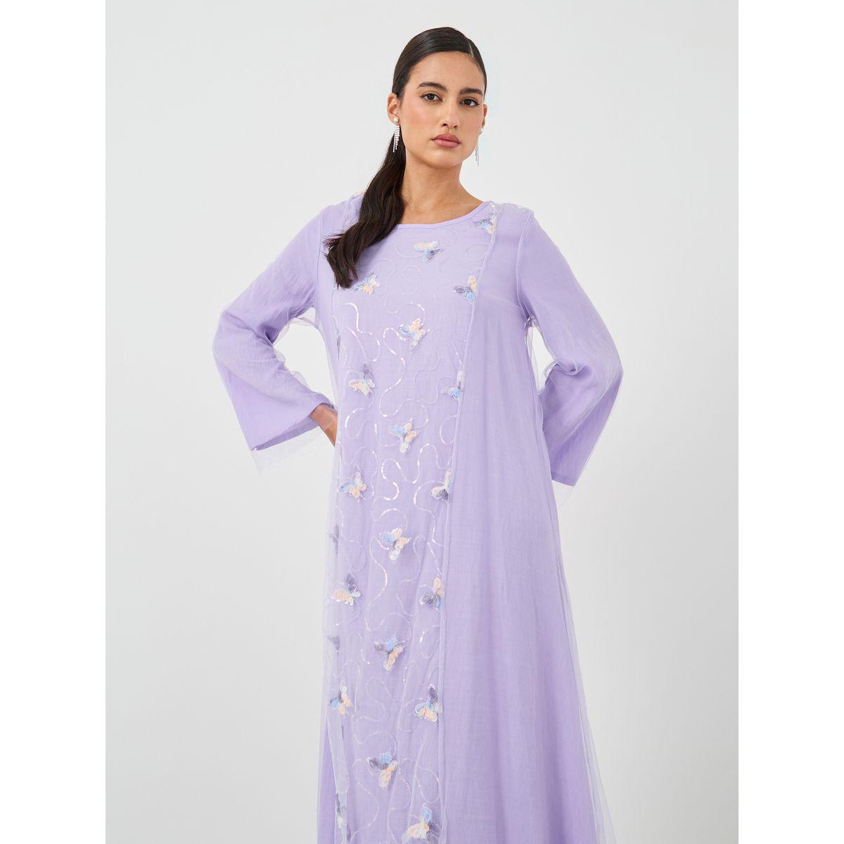 فستان طويل بتفاصيل فراشات مُطرزة-women-clothing-dresses-image-3