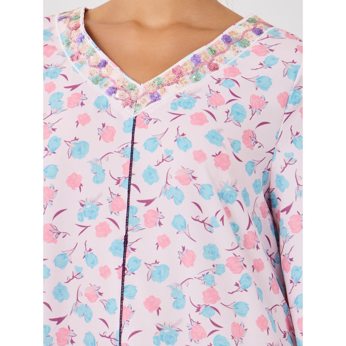 جلابية طويلة مطبعة بالكامل مع أكمام بشق-women-arabicclothing-jalabiyas-image-5