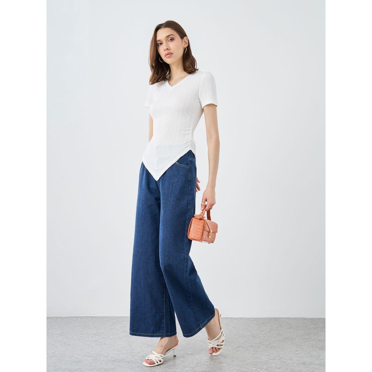 Styli Solid Mid Rise Wide Leg Jeans-women-clothing-bottoms-jeans-image-2