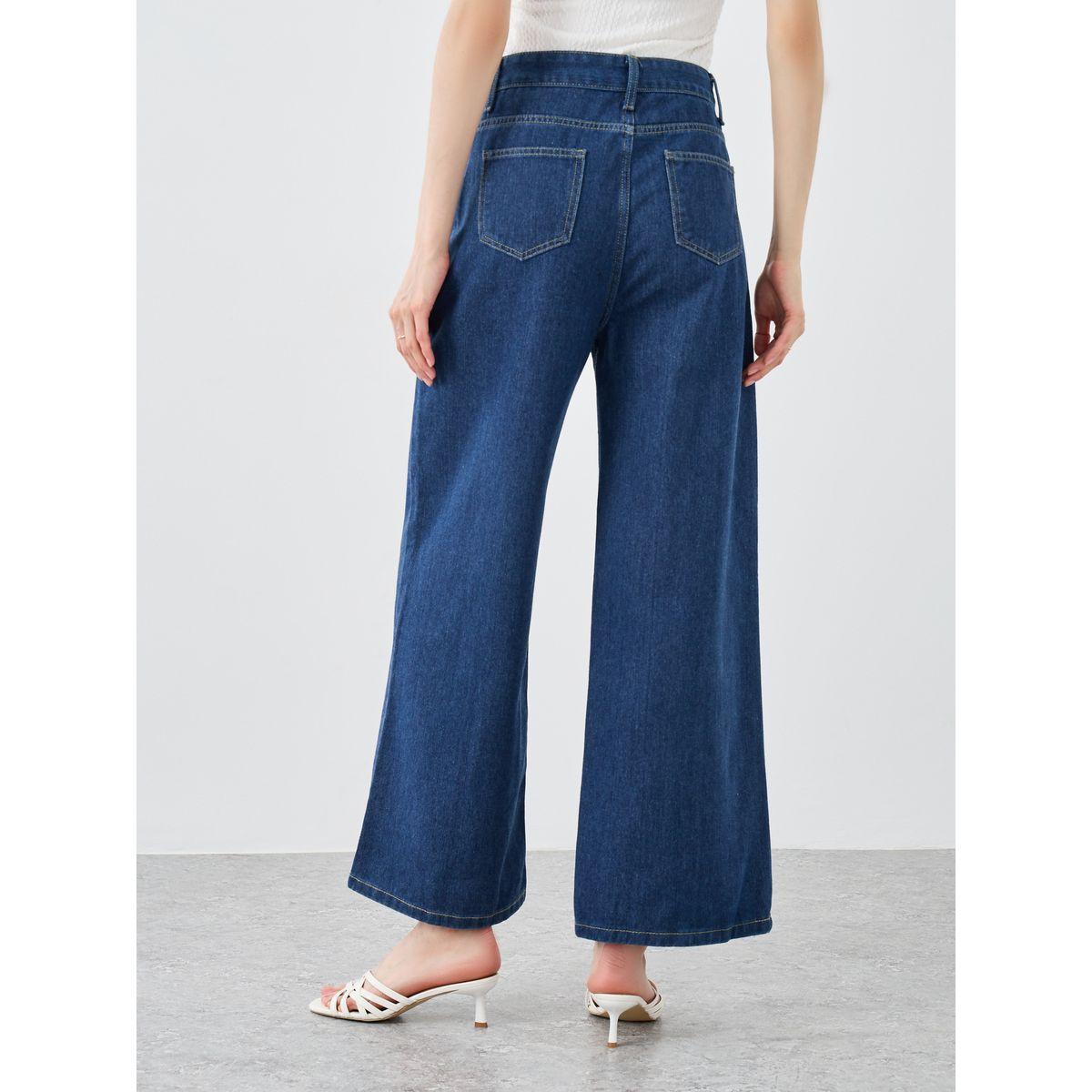 Styli Solid Mid Rise Wide Leg Jeans-women-clothing-bottoms-jeans-image-4