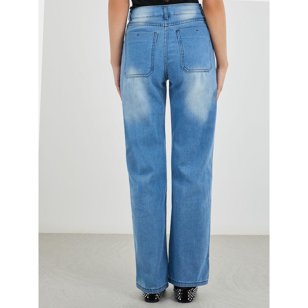 بنطال جينز بقصة واسعة وخصر متوسط-women-clothing-bottoms-jeans-image-4