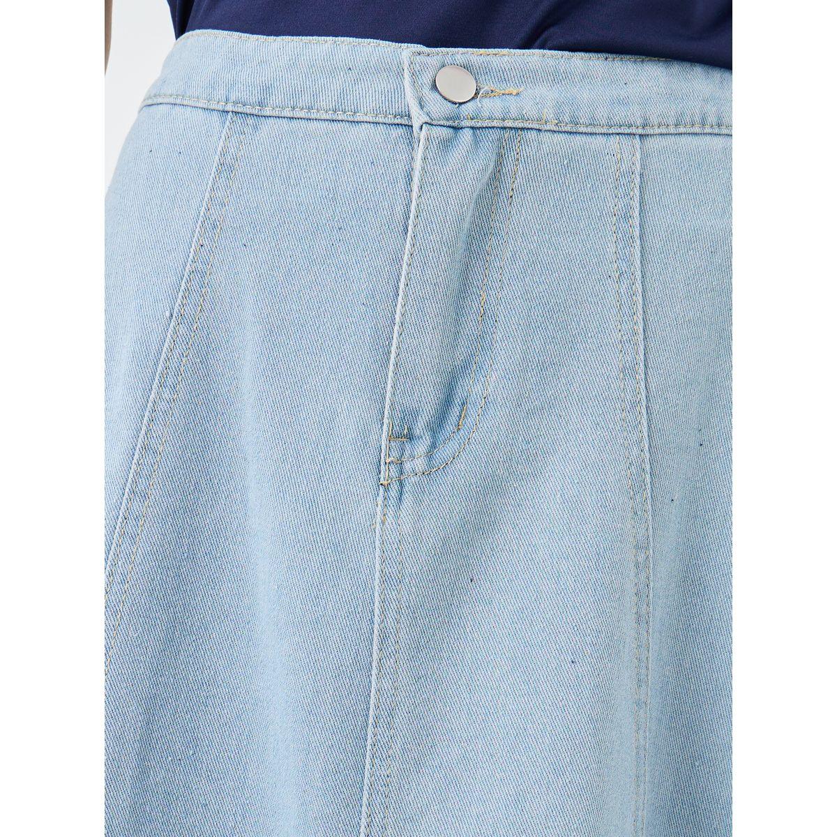 Styli Solid Denim Midi Skirt-women-clothing-bottoms-skirts-image-3