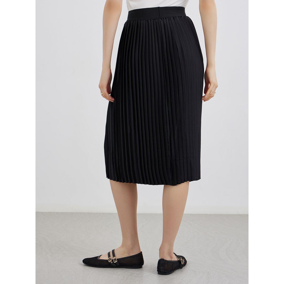 Styli Solid Pleated Midi Skirt-women-clothing-bottoms-skirts-image-4