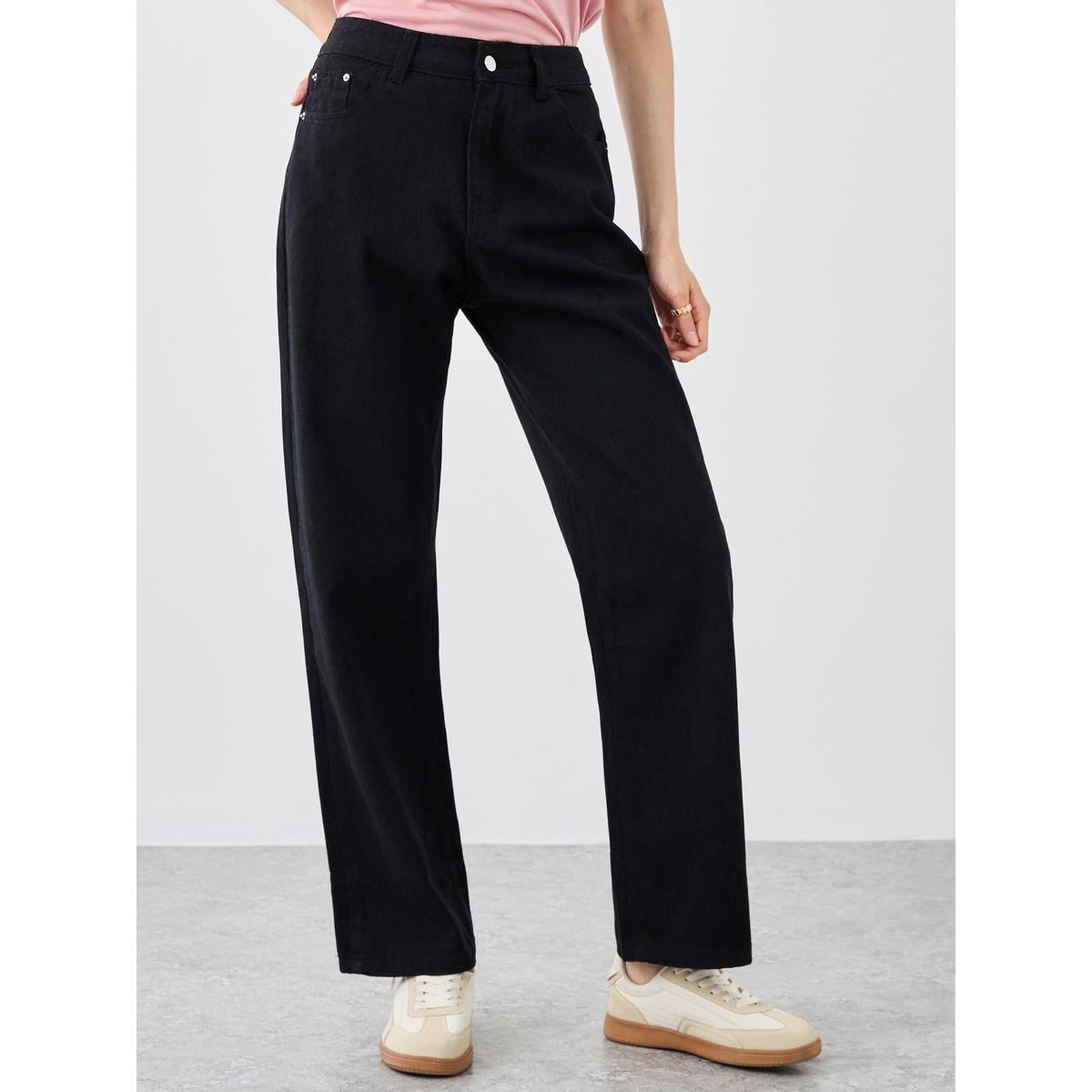 بنطال جينز سادة بقصة أرجل واسعة-women-clothing-bottoms-jeans-image-2