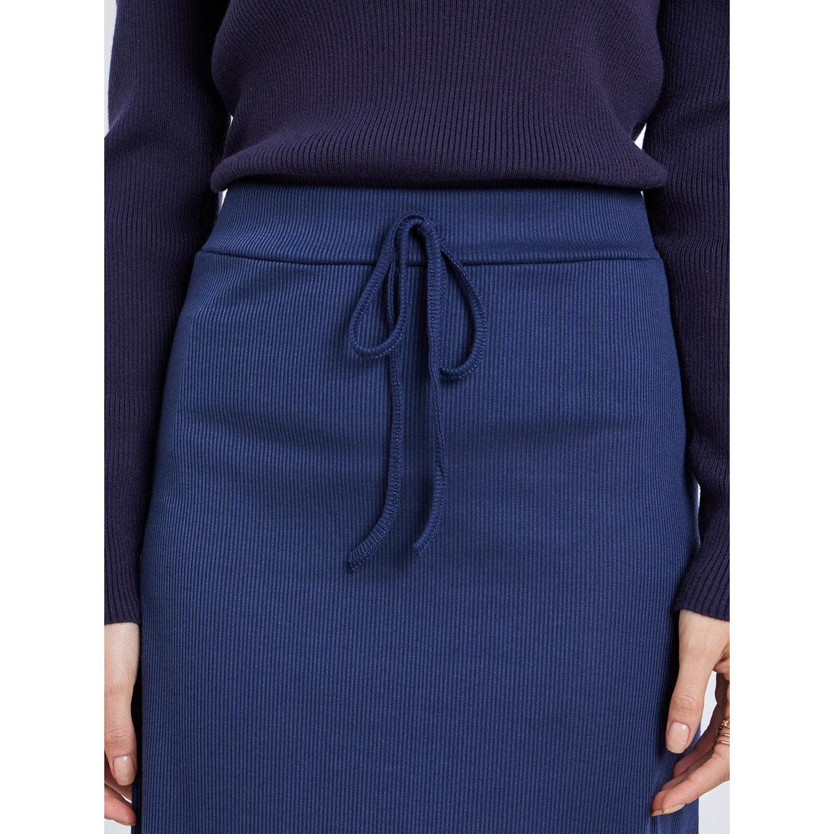 Styli Solid Knitted Maxi Skirt with Drawstring-women-clothing-bottoms-skirts-image-3