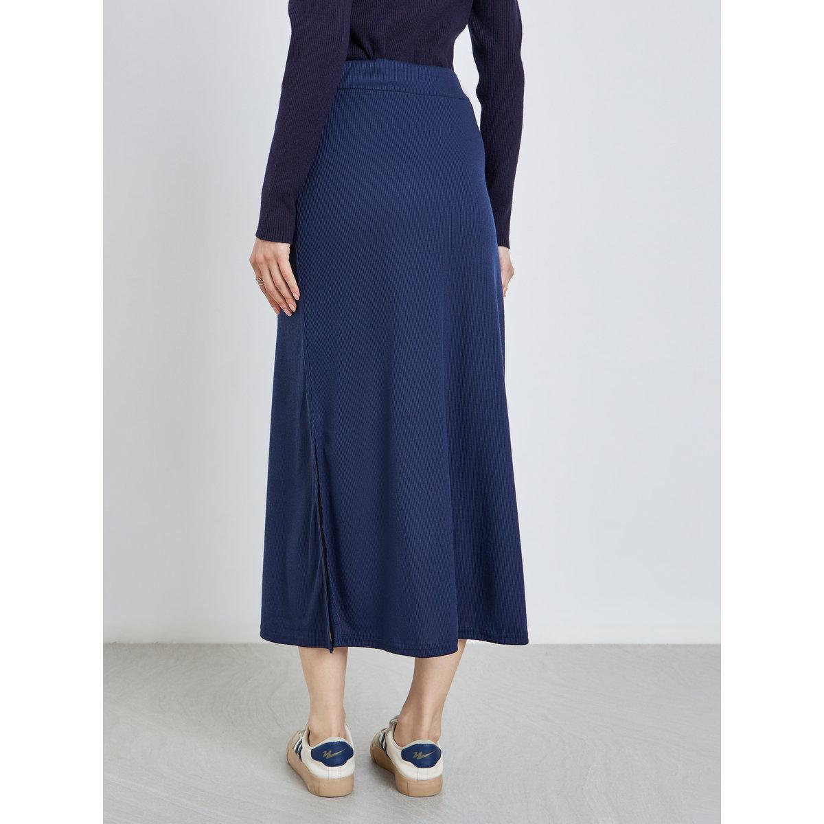 Styli Solid Knitted Maxi Skirt with Drawstring-women-clothing-bottoms-skirts-image-4