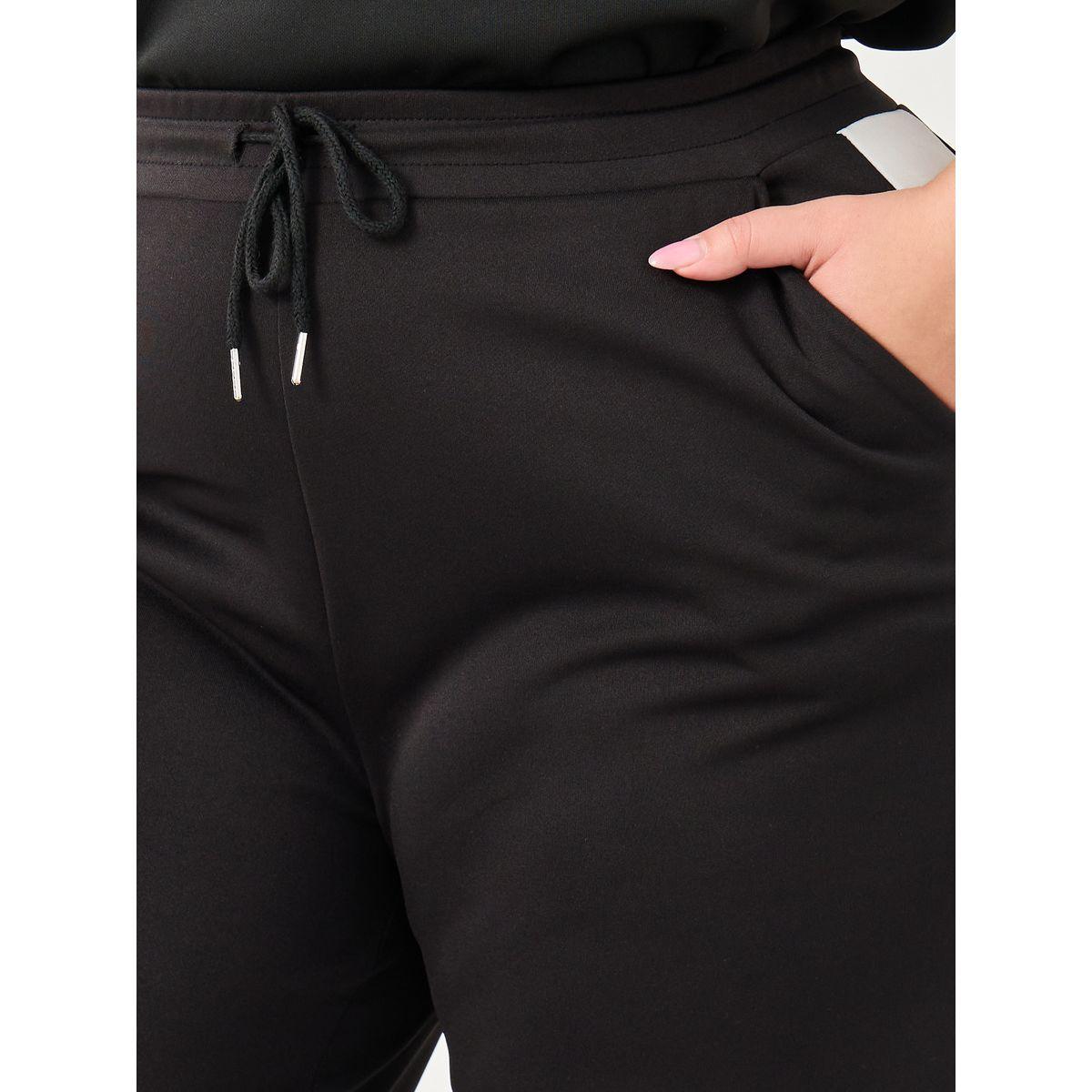 Styli Plus Wide Leg Joggers with Side Seam Contrast Panel-women-clothing-bottoms-joggers-image-3