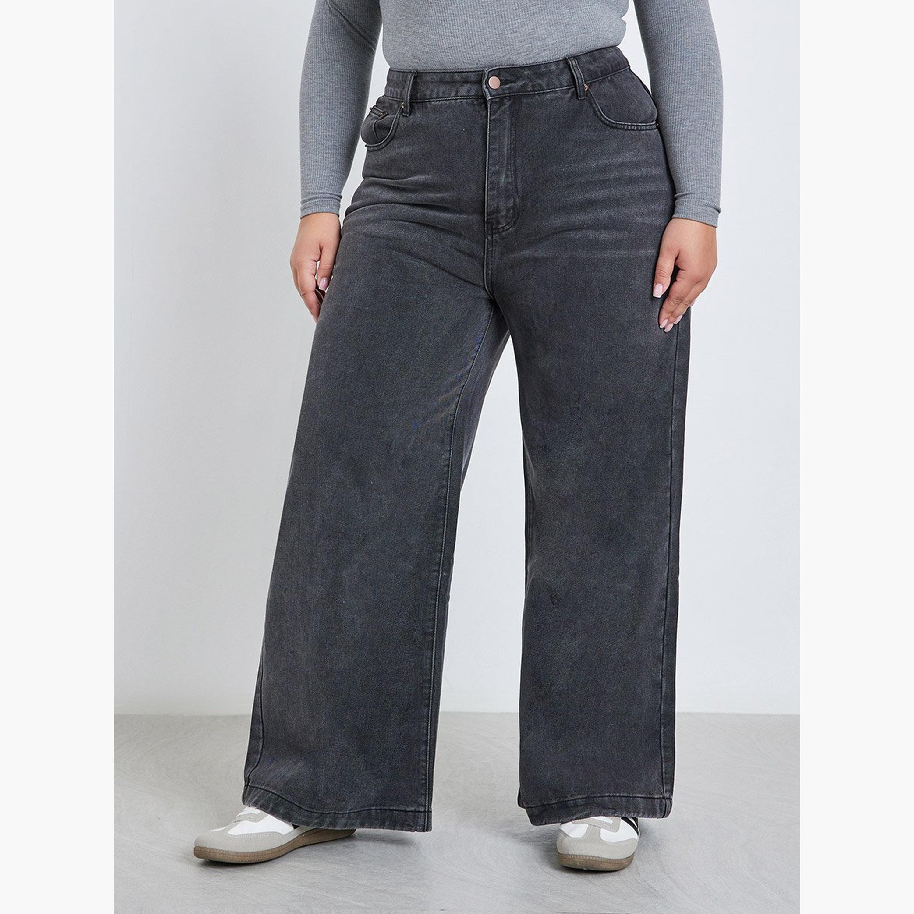Styli Plus Mid Rise Wide Leg Jeans-women-clothing-bottoms-jeans-image-1