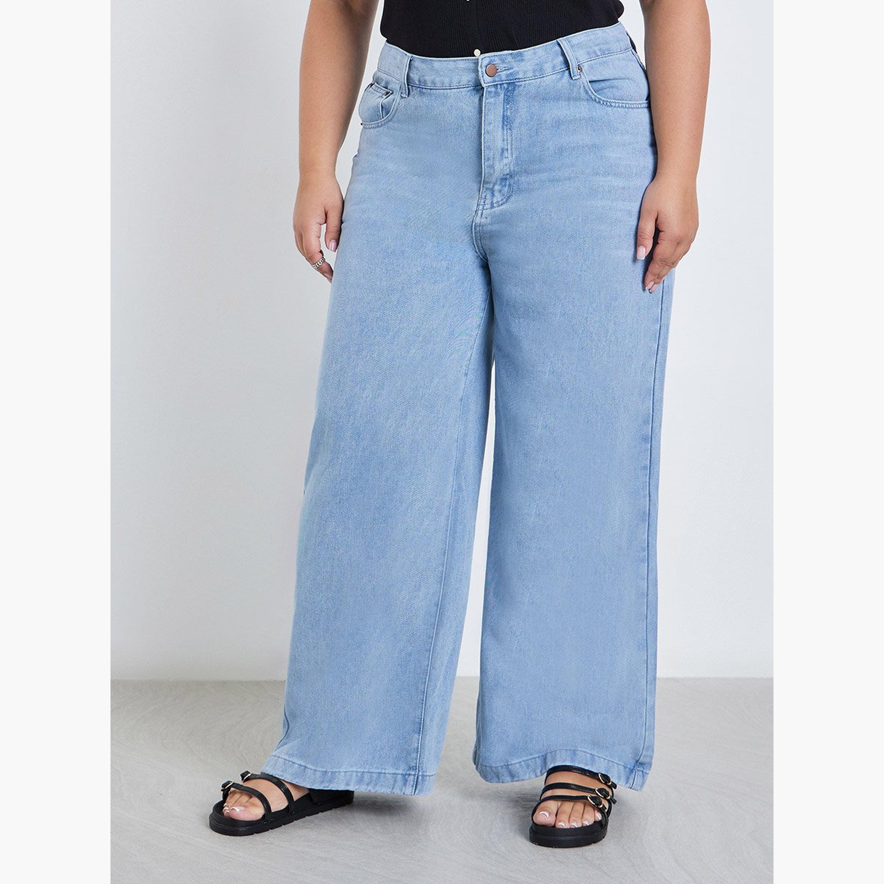 Styli Plus Mid Rise Wide Leg Jeans-women-clothing-bottoms-jeans-image-1