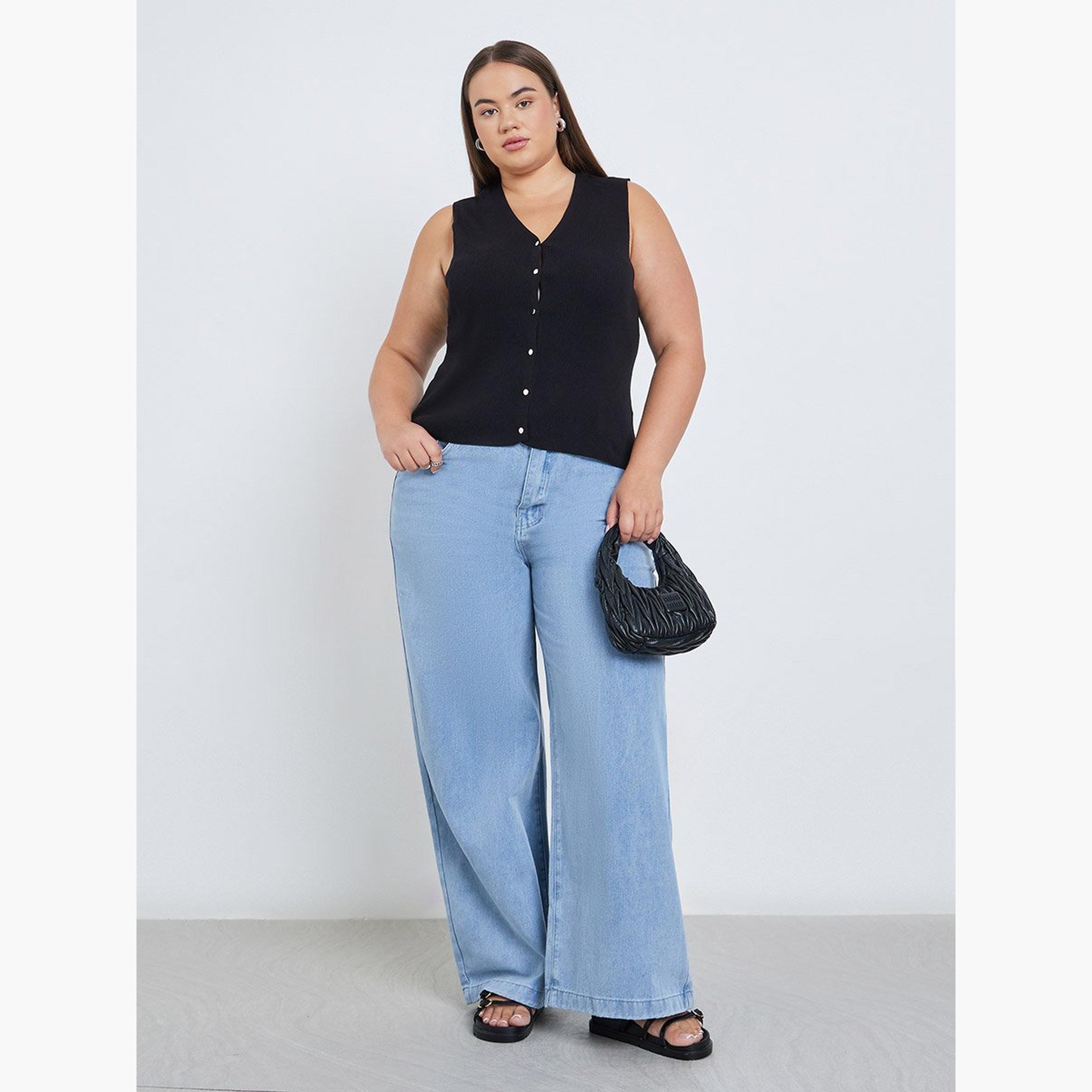 ستايلي - بنطال جينز واسع الساق متوسط ​​الارتفاع-women-clothing-bottoms-jeans-image-2