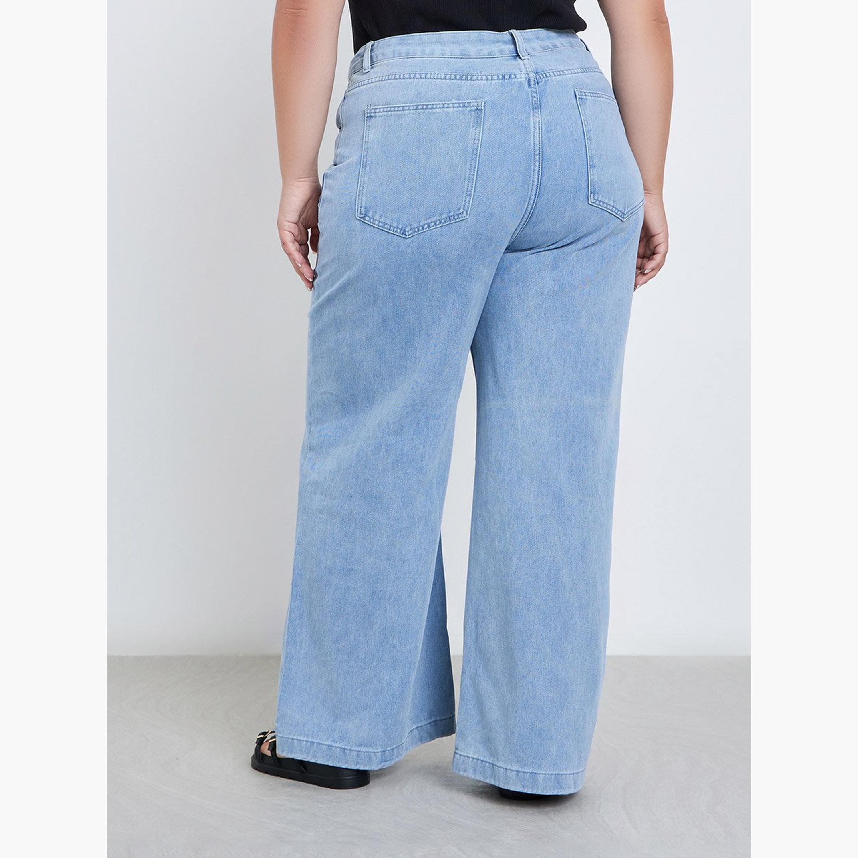 ستايلي - بنطال جينز واسع الساق متوسط ​​الارتفاع-women-clothing-bottoms-jeans-image-4