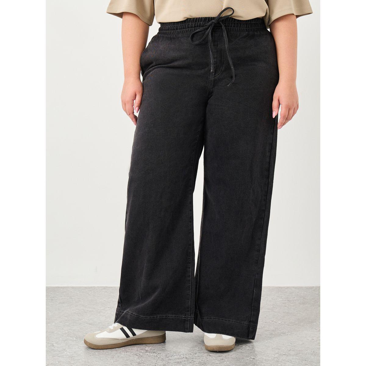 Styli Plus Wide Leg Jeans with Drawstring-women-clothing-bottoms-jeans-image-2