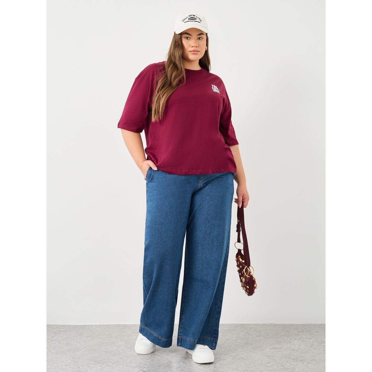 بنطال جينز بمقاس كبير وقصة أرجل واسعة-women-clothing-bottoms-jeans-image-1