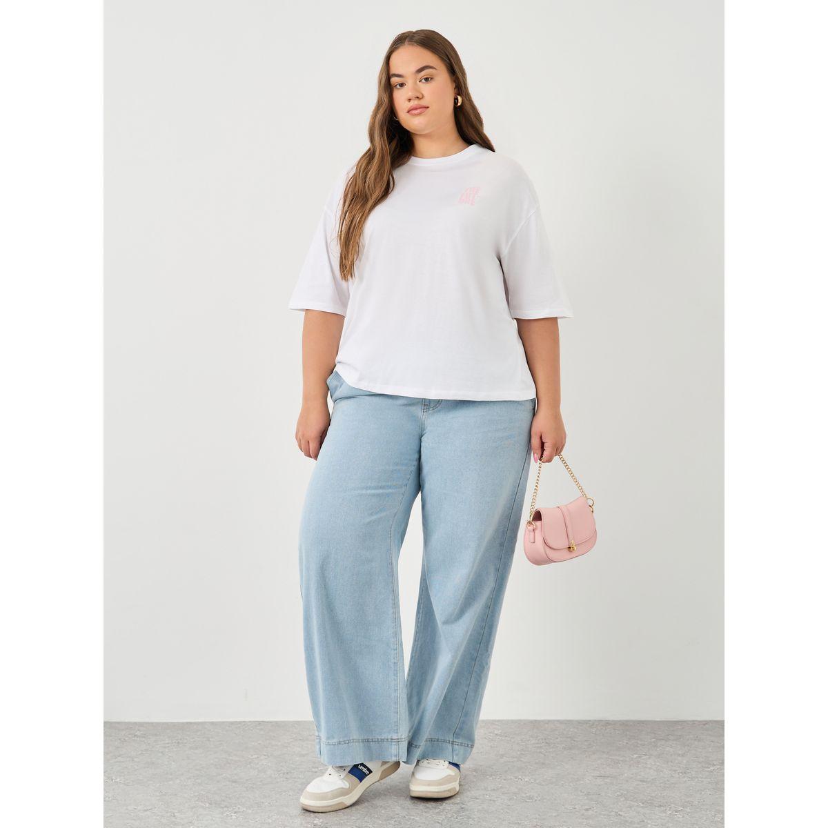 Styli Plus Wide Leg Jeans with Drawstring-women-clothing-bottoms-jeans-image-1