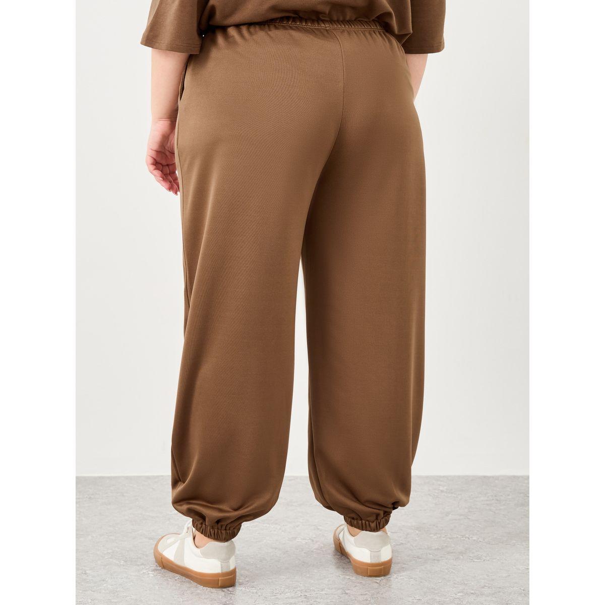 Styli Plus Cuffed Joggers with Elasticated Waist-women-clothing-bottoms-joggers-image-4