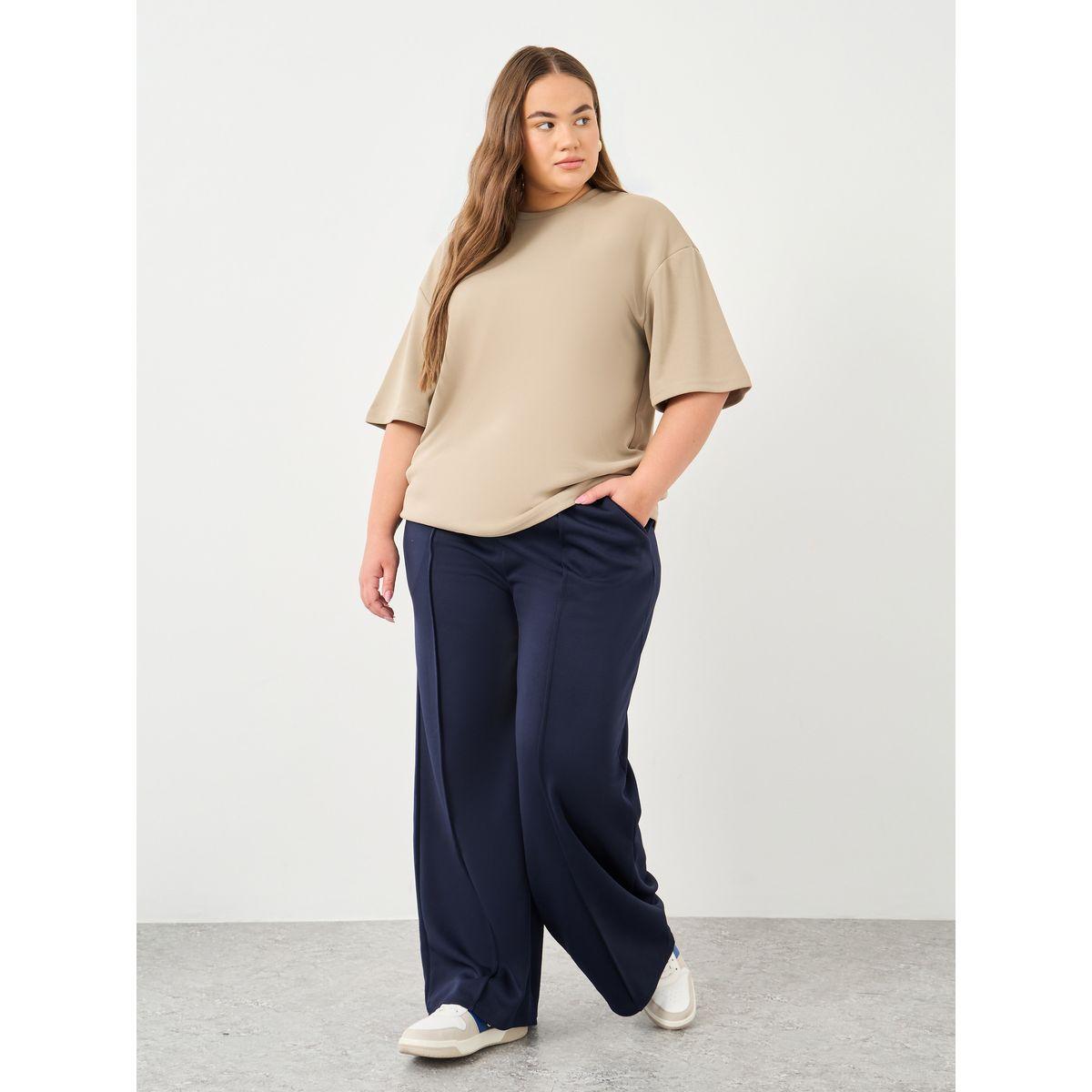 Styli Plus Wide Leg Joggers with Pintuck Detail-women-clothing-bottoms-joggers-image-1