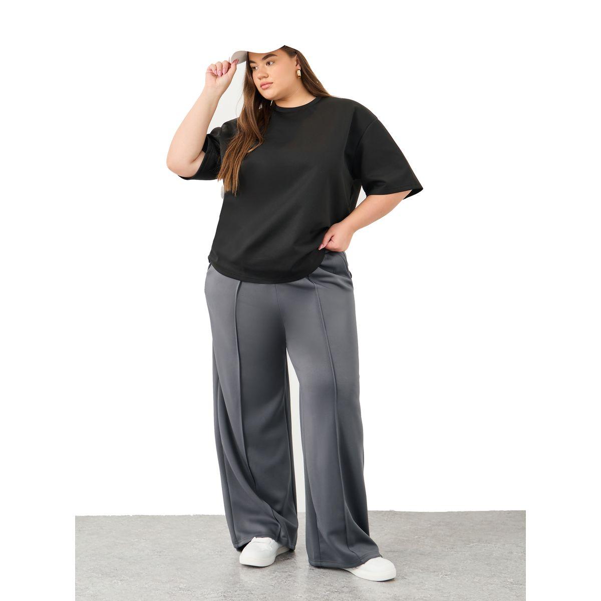 Styli Plus Wide Leg Joggers with Pintuck Detail-women-clothing-bottoms-joggers-image-1