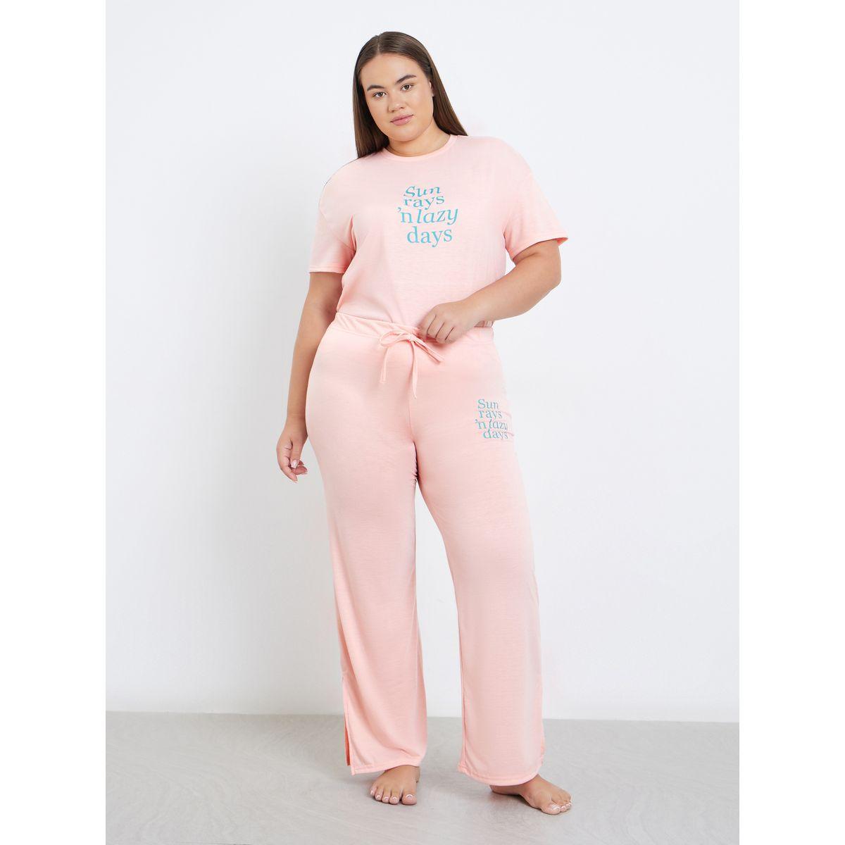 Styli Plus Printed Dropped Shoulder T-Shirt and Pyjama Set-women-clothing-nightwear-pyjamas-longsets-image-5
