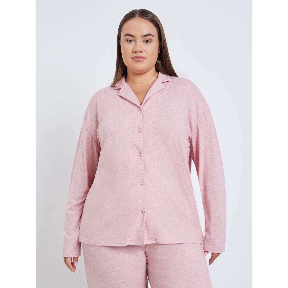 طقم من بنطال بيجاما وبلوزة بمقاس كبير-women-clothing-nightwear-pyjamas-longsets-image-2