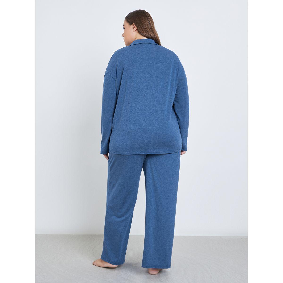 طقم من بنطال بيجاما وبلوزة بمقاس كبير-women-clothing-nightwear-pyjamas-longsets-image-5