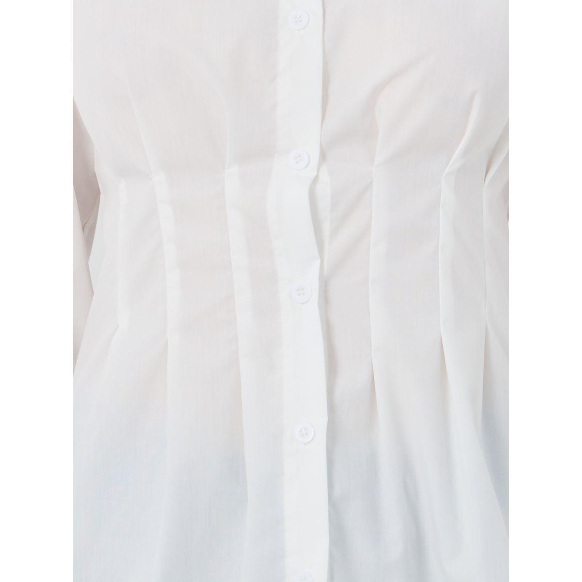 Styli Solid Spread Collar Buttoned Shirt-women-clothing-shirtsandblouses-shirts-image-3