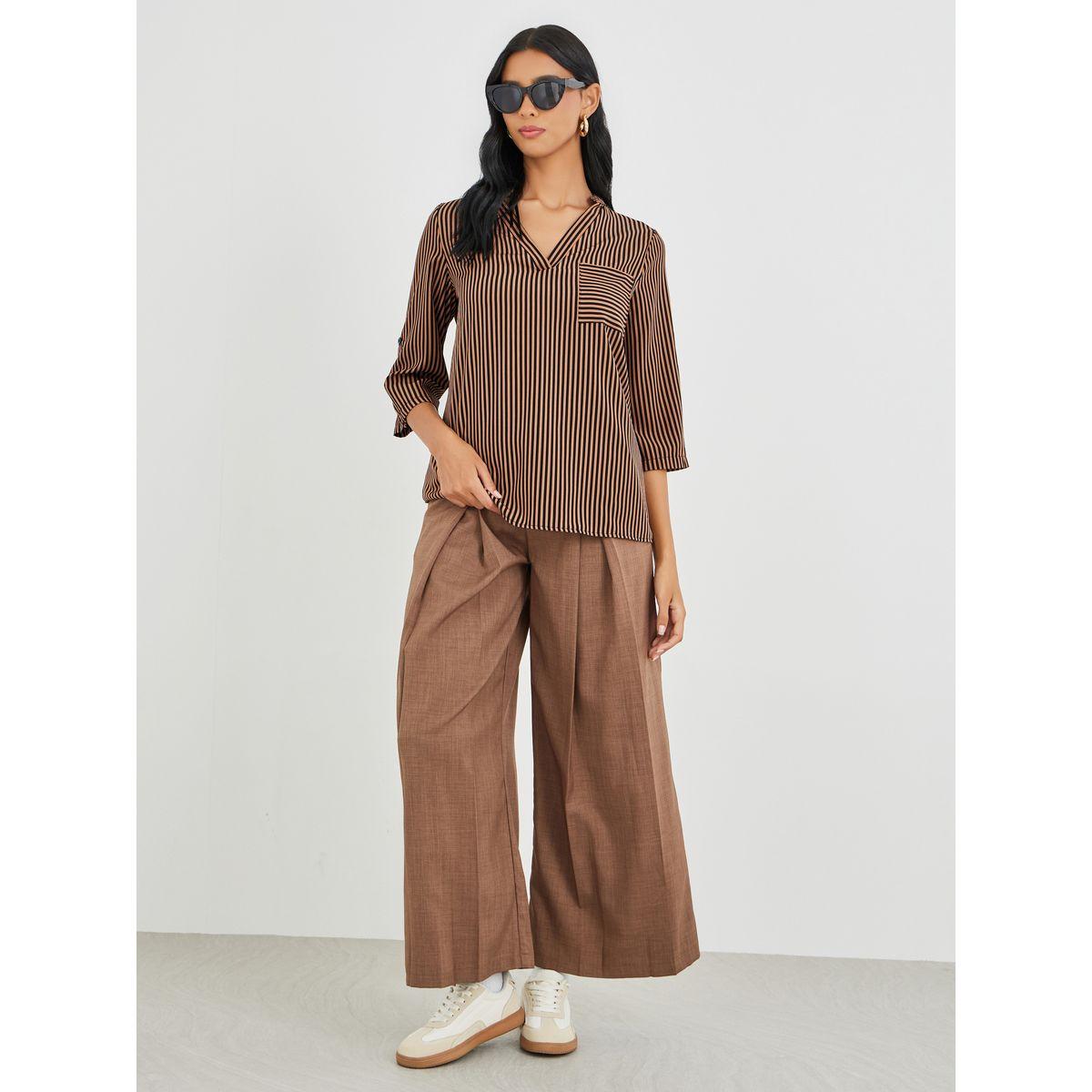 بلوزة مخططة بجيب على الصدر-women-clothing-shirtsandblouses-shirts-image-2
