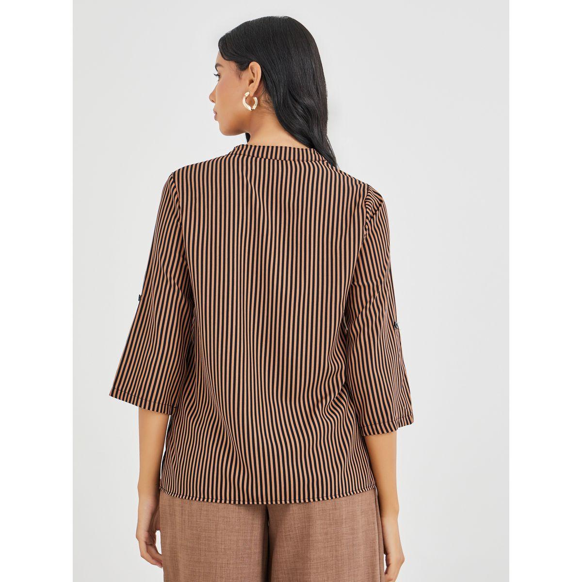 بلوزة مخططة بجيب على الصدر-women-clothing-shirtsandblouses-shirts-image-6