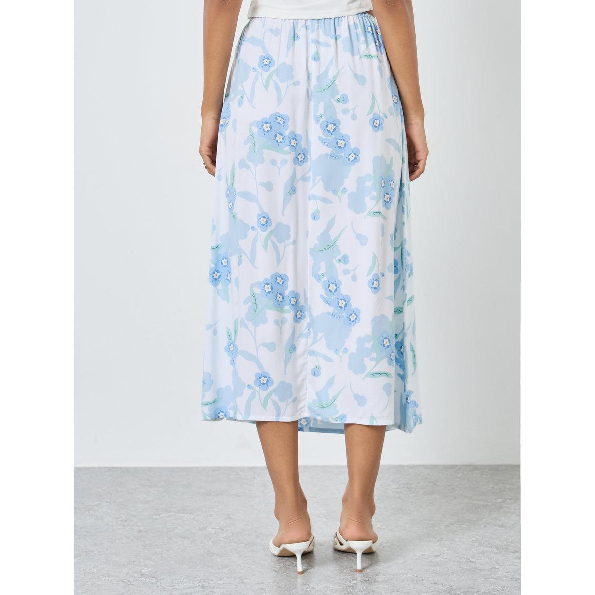 Styli Floral Printed Viscose A-Line Midi Skirt-women-clothing-bottoms-skirts-image-4