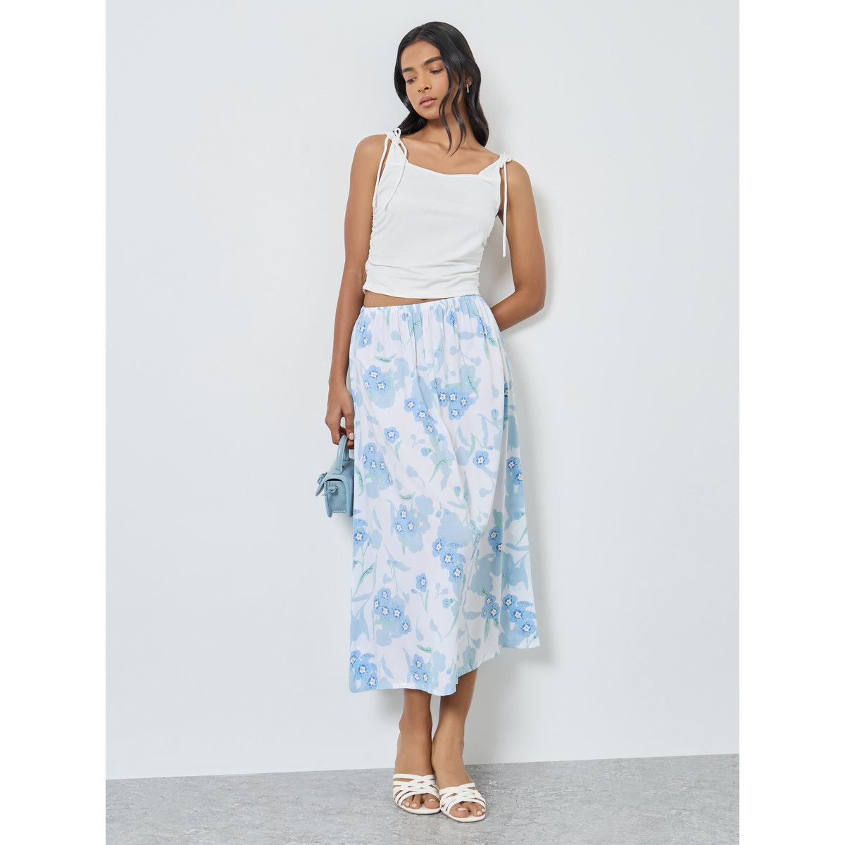 Styli Floral Printed Viscose A-Line Midi Skirt-women-clothing-bottoms-skirts-image-5