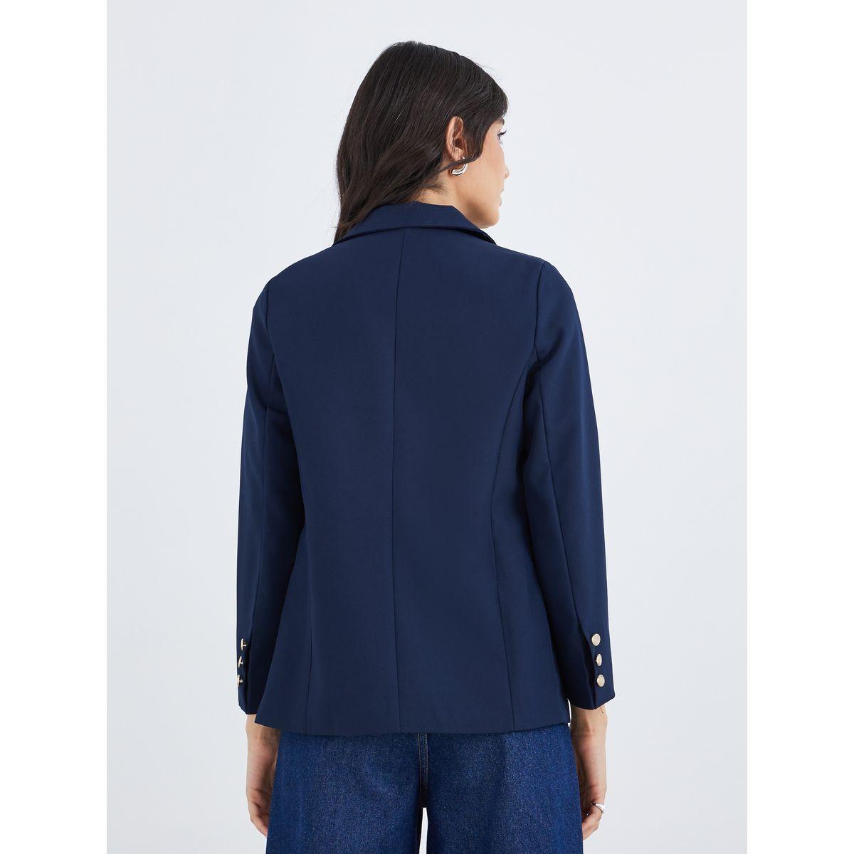 Styli Patchwork Detail Notch Lapel Regular Fit Blazer-women-clothing-coatsandjackets-blazers-image-4