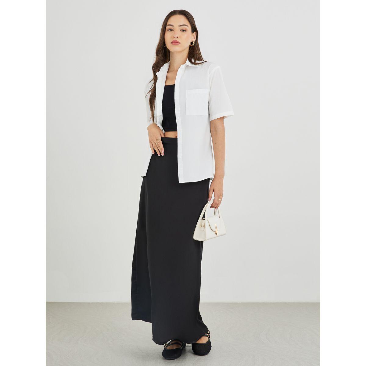 Styli Solid Short Sleeve Oversized Shirt-women-clothing-shirtsandblouses-shirts-image-2