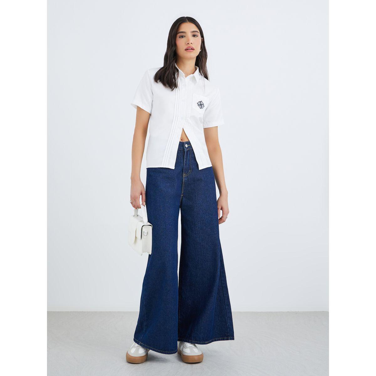 Styli Embroidery Detail Short Sleeves Shirt-women-clothing-shirtsandblouses-shirts-image-2