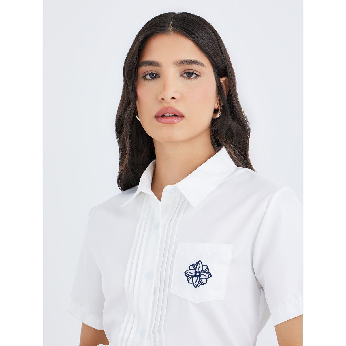 Styli Embroidery Detail Short Sleeves Shirt-women-clothing-shirtsandblouses-shirts-image-3