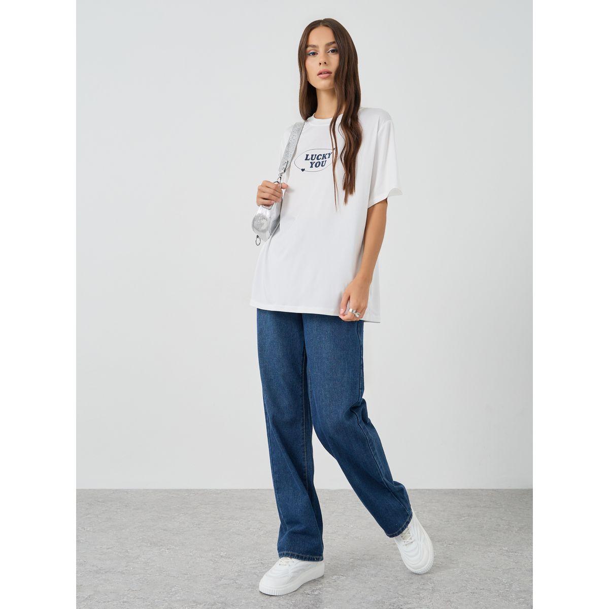 تيشيرت فضفاض بطبعة كتابة-women-clothing-tshirts-image-4