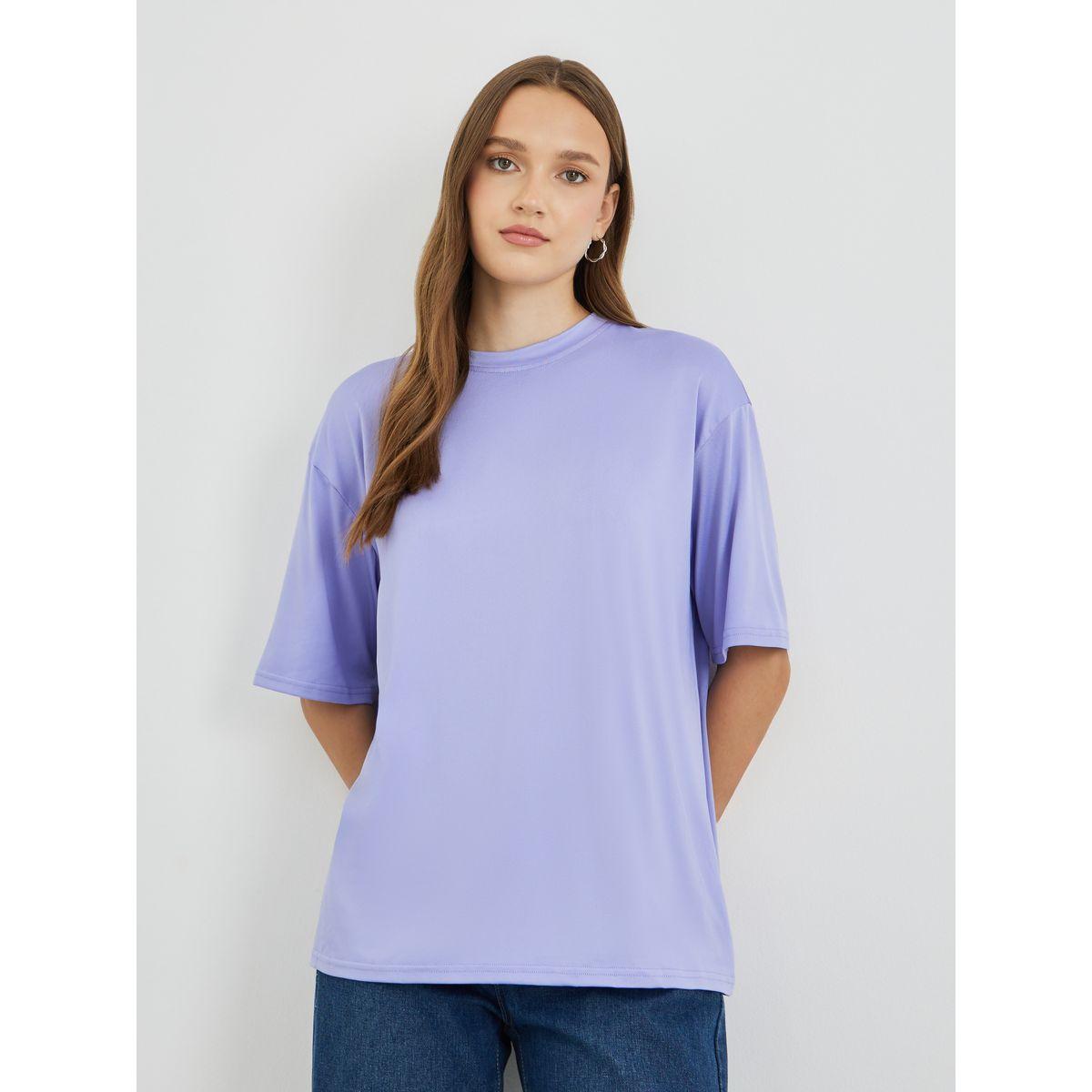 Styli Solid Oversized Round Neck T-Shirt-women-clothing-tshirts-image-1