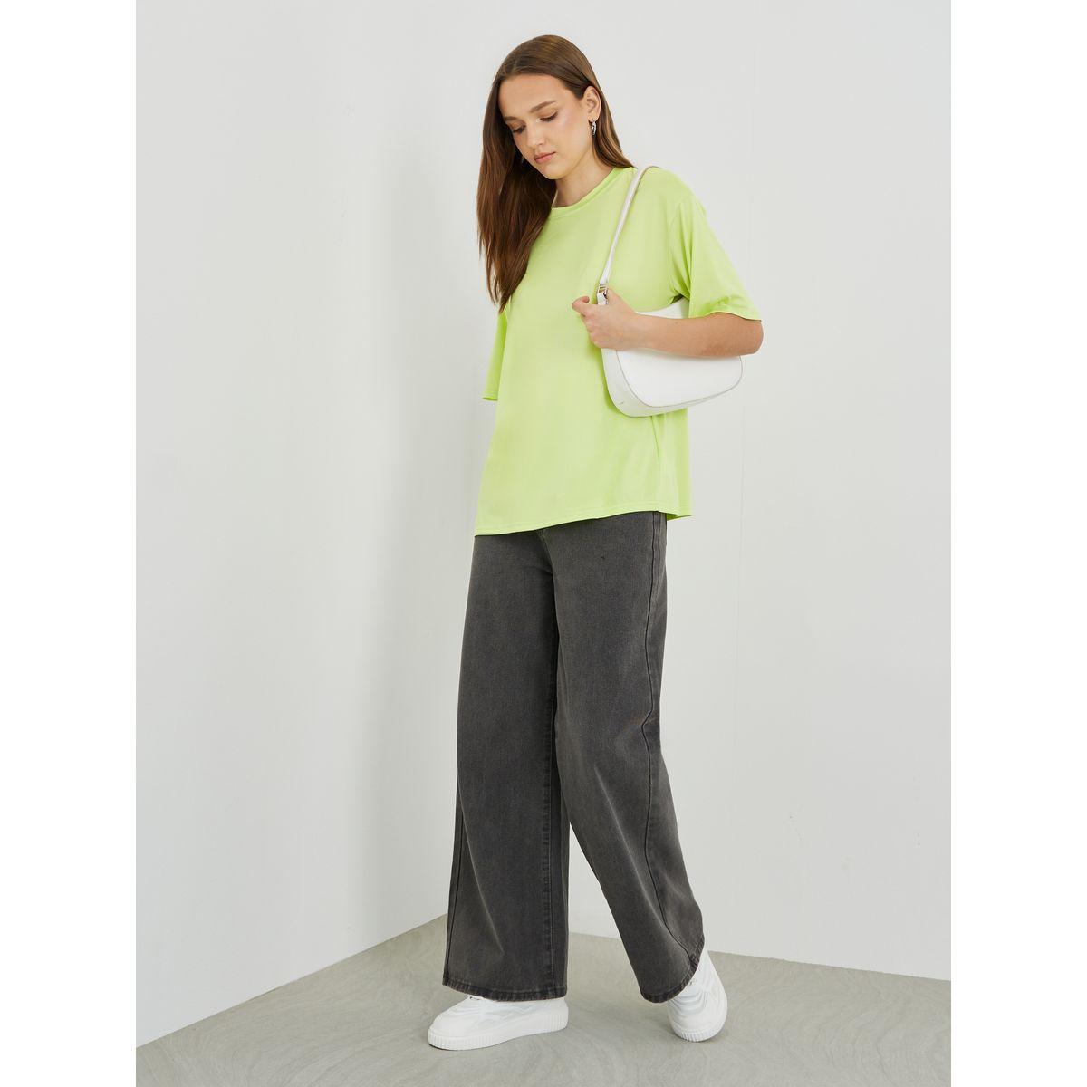 تيشيرت سادة فضفاض بياقة دائرية-women-clothing-tshirts-image-3