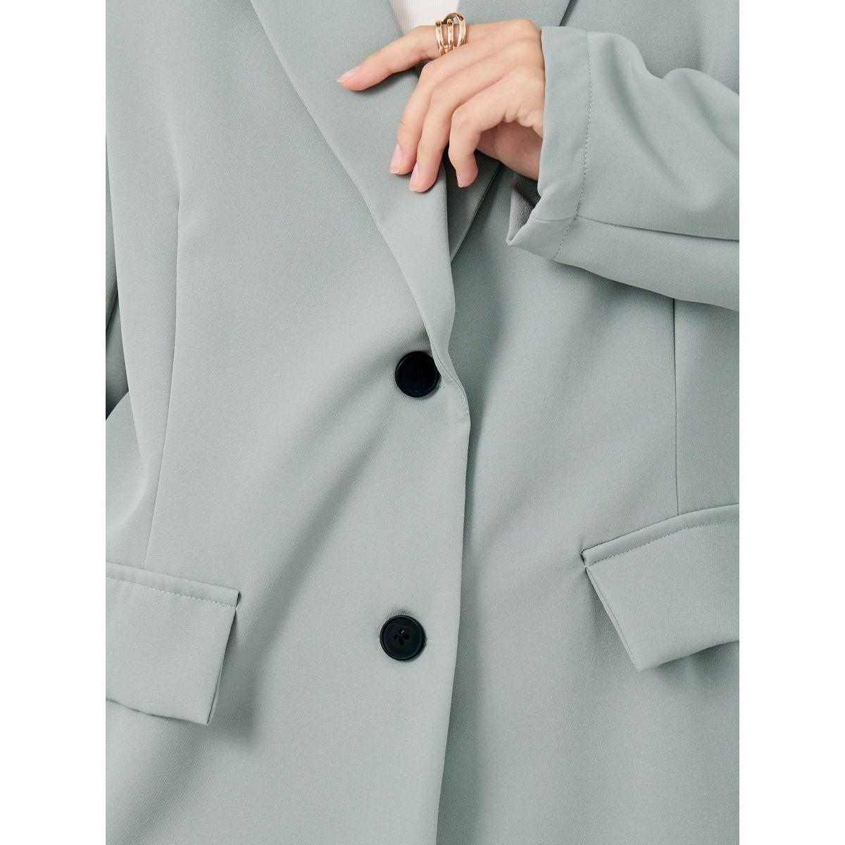 Styli Solid Notch Label Blazer with Pockets-women-clothing-coatsandjackets-blazers-image-4