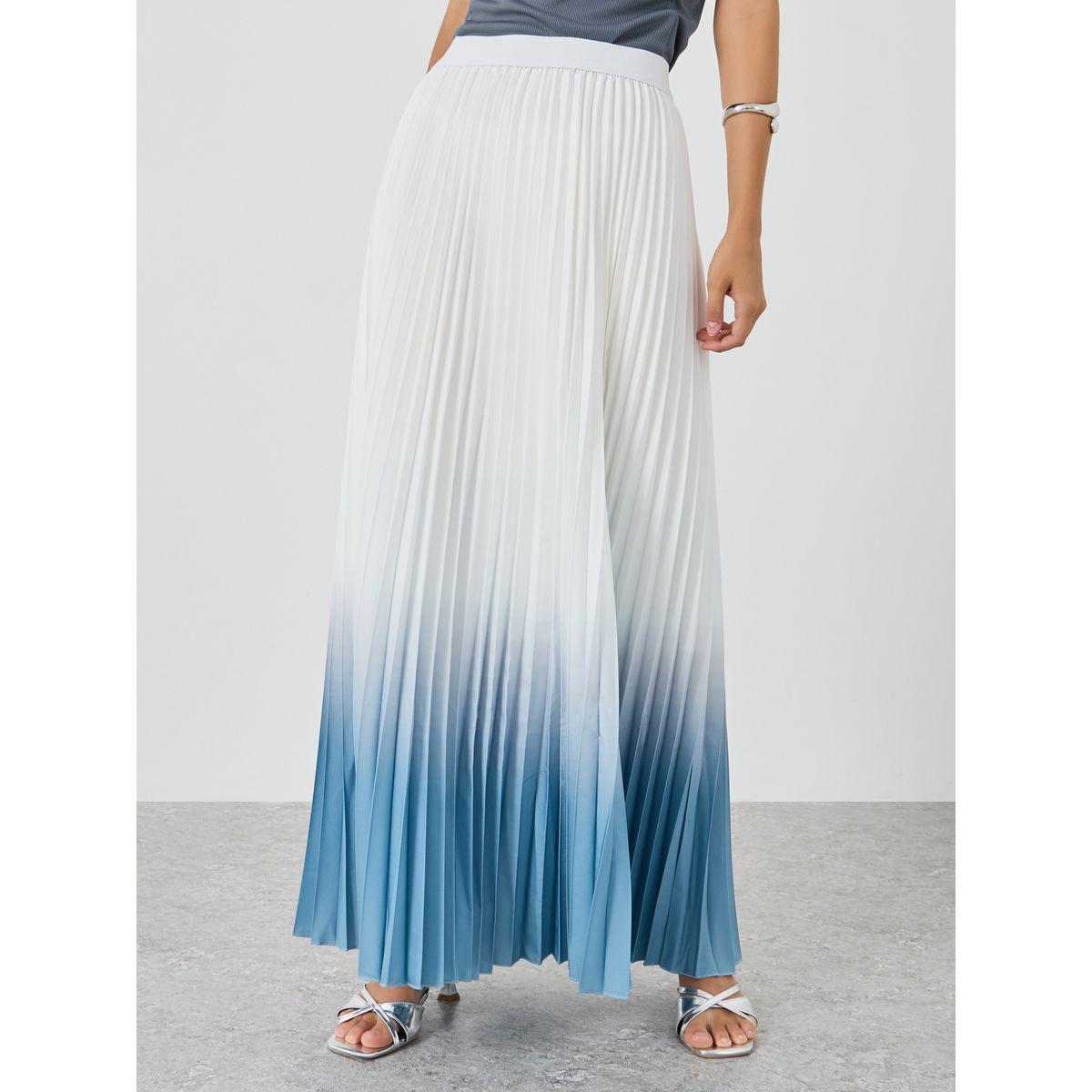تنورة طويلة بحافة واسعة وكسرات-women-clothing-bottoms-skirts-image-2