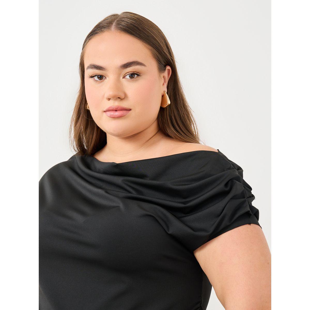 Styli Plus Top with Asymmetric Neck and Short Sleeve-women-clothing-shirtsandblouses-blouses-image-4