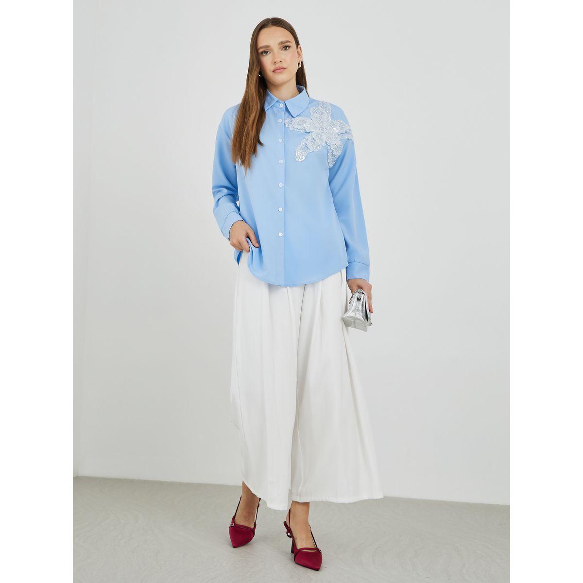 Styli Embellished Spread Collar Long Sleeve Shirt-women-clothing-shirtsandblouses-shirts-image-2