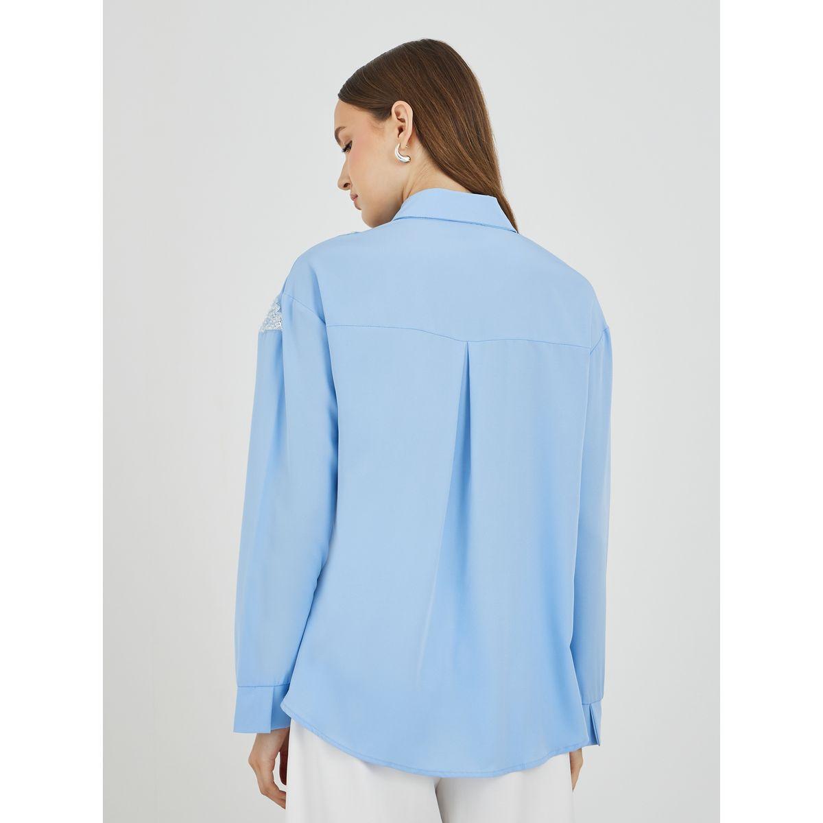Styli Embellished Spread Collar Long Sleeve Shirt-women-clothing-shirtsandblouses-shirts-image-4