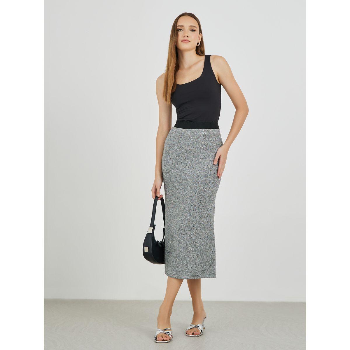 تنورة ميدي ضيقة بخصر مطاطي-women-clothing-bottoms-skirts-image-1