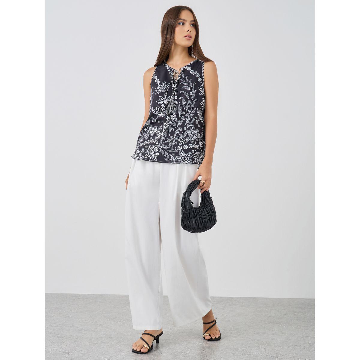 Styli Floral Print Tie-Up Neck Sleeveless Top-women-clothing-shirtsandblouses-blouses-image-2