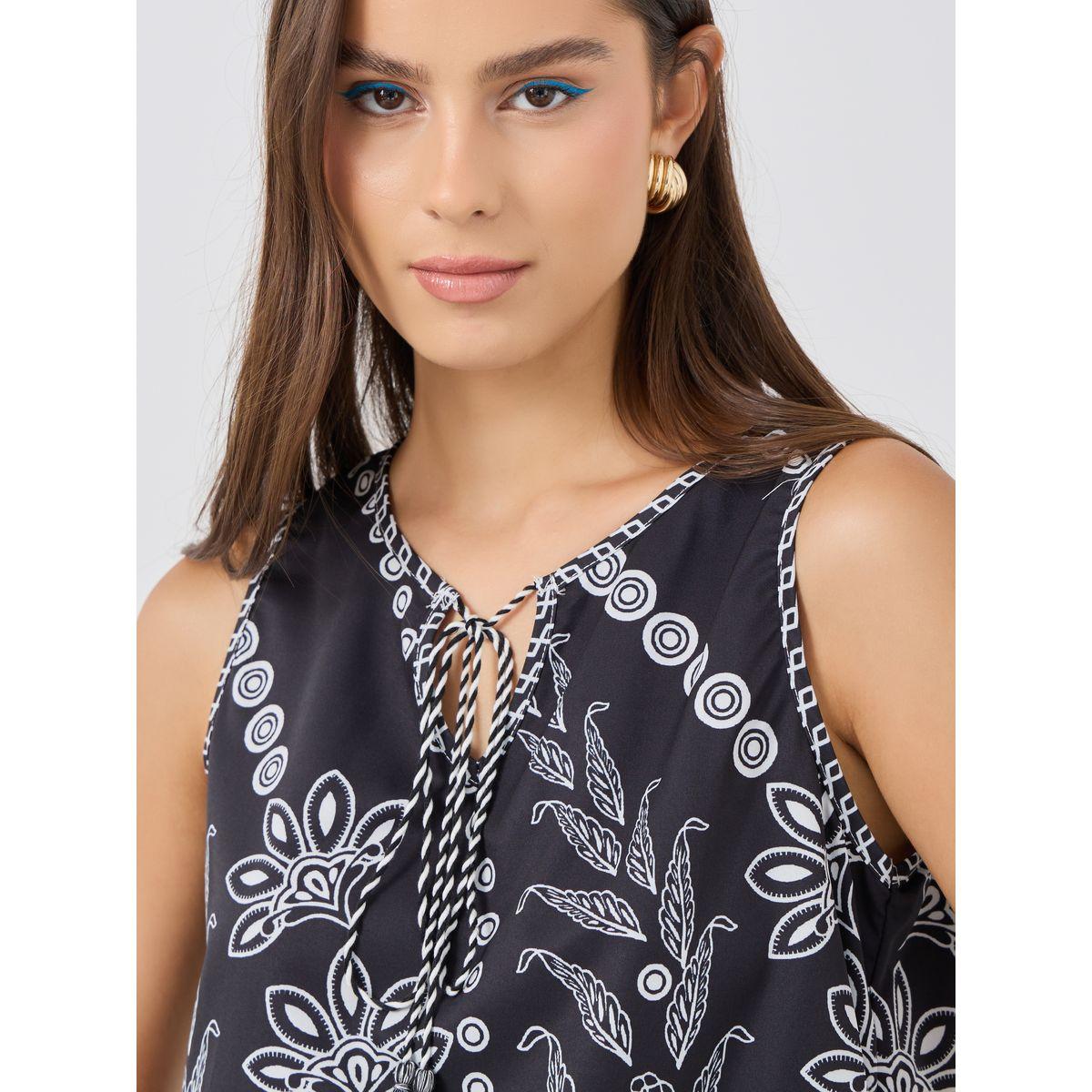 Styli Floral Print Tie-Up Neck Sleeveless Top-women-clothing-shirtsandblouses-blouses-image-3