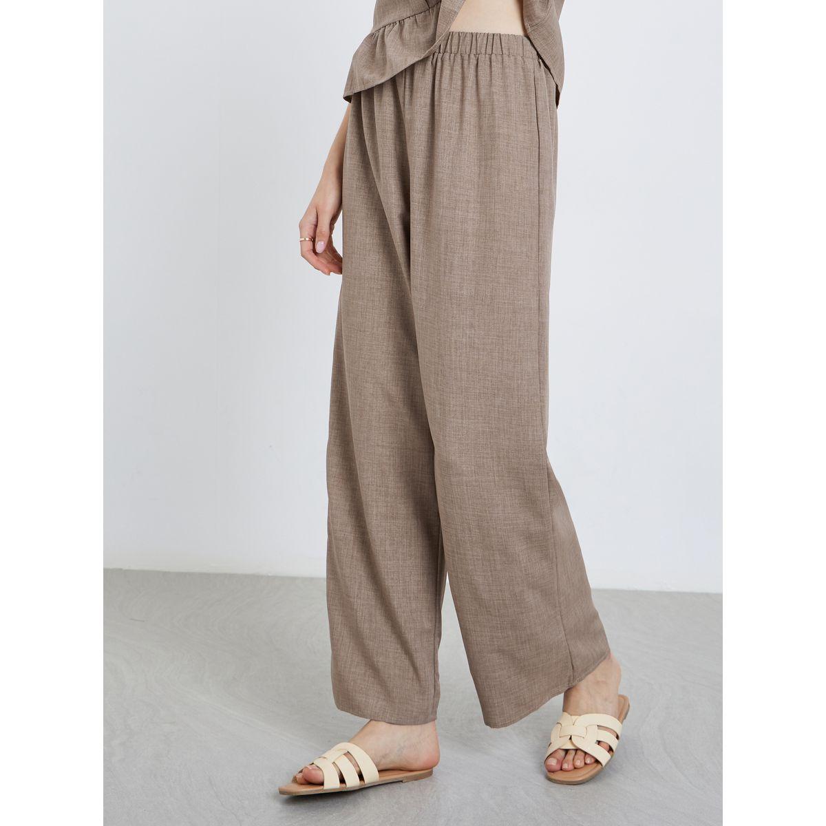 Styli Women Brown Sleeveless Top and Trousers Co-Ords-women-clothing-coordsets-image-5