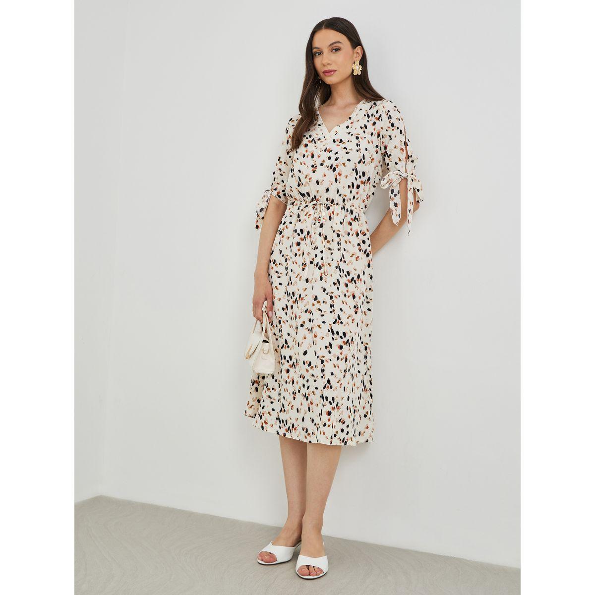 فستان ميدي مطبع مع أربطة-women-clothing-dresses-image-1